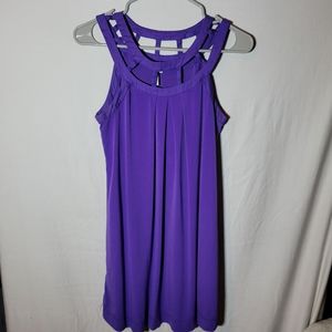 2/$12 Purple BCBG Peek a Boo neckline mini dress Size S